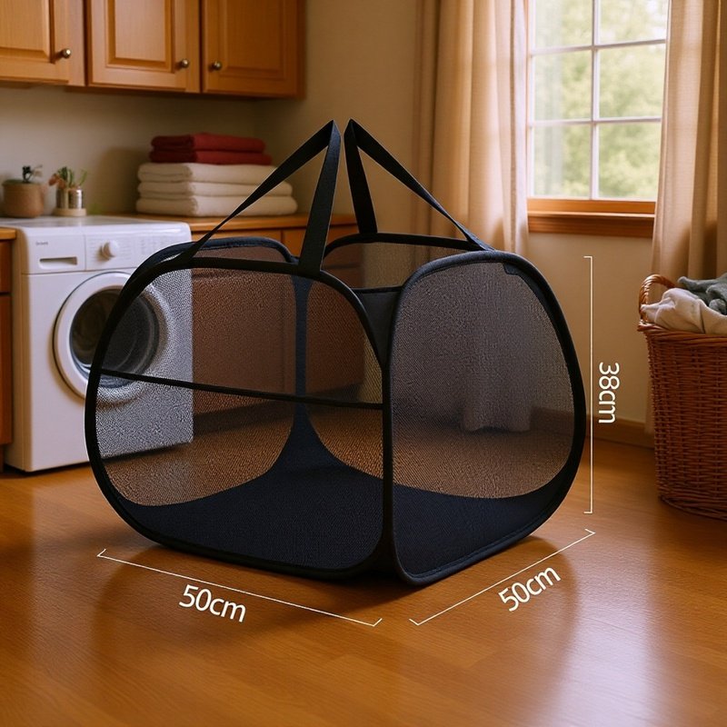Großer Wäschekorb mit 90 l Fassungsvermögen, faltbarer Aufbewahrungskorb für schmutzige Kleidung, gr