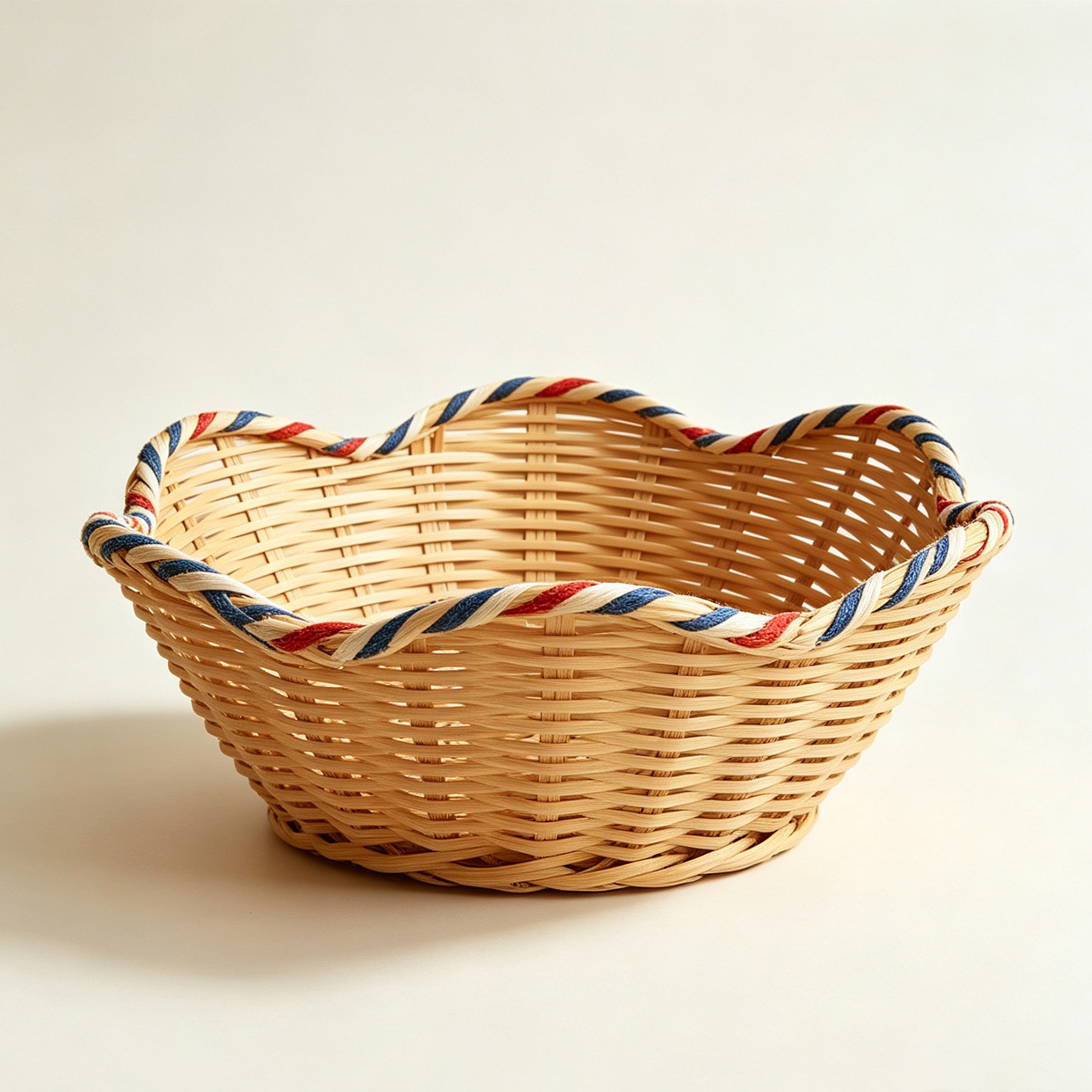 Close-up of colorful woven storage basket texture