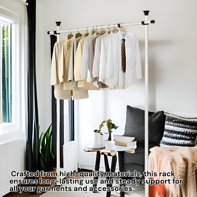 Multifunctional clothes hanger, simple floor-standing folding clothes and hat rack