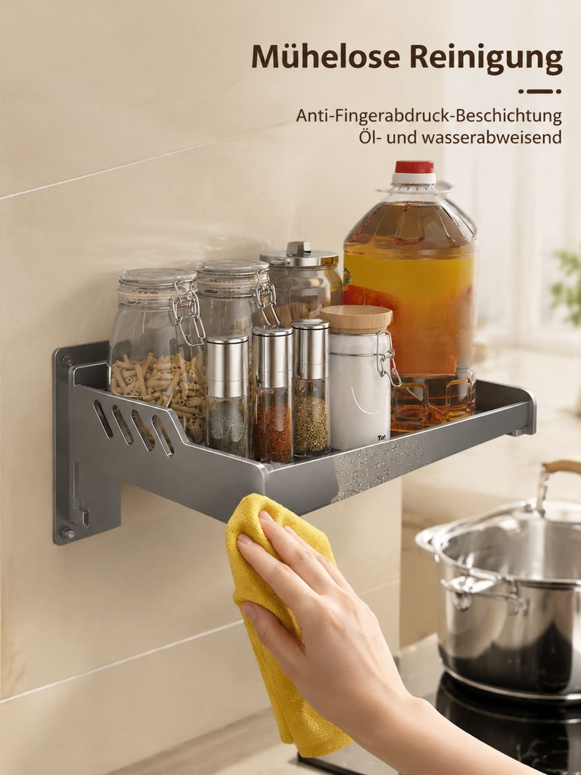 Kompaktes Gewürzregal für Küchenutensilien und Gewürzdosen