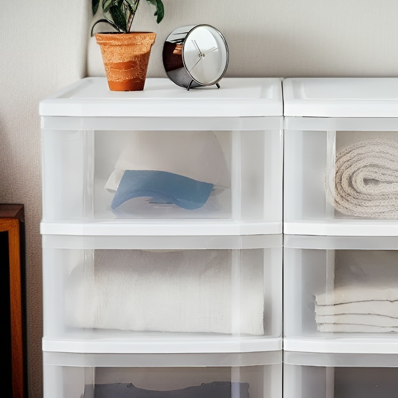 Caja de almacenamiento de plástico con cajones transparente para zapatos y ropa interior