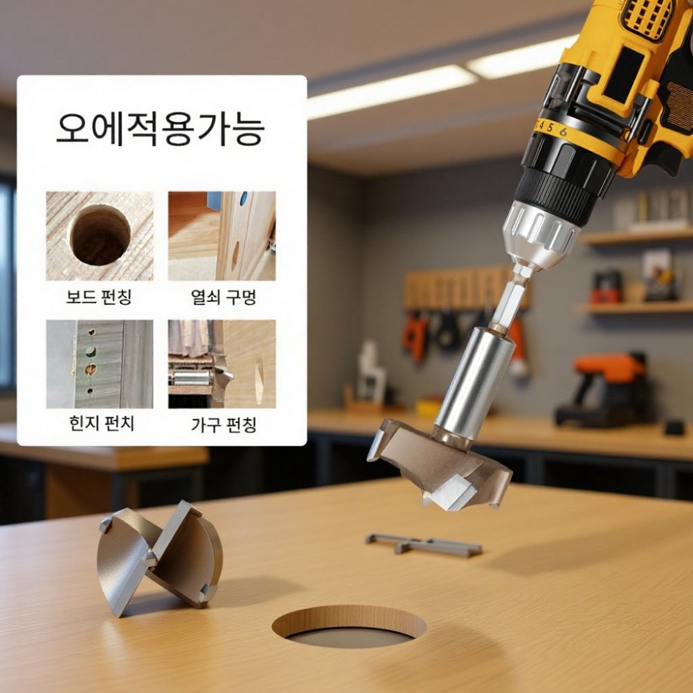  육각 샹크 전문가용 목공 삼치 이중날 홀쏘