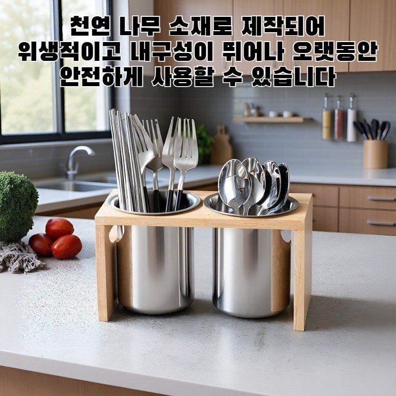 나무 젓가락 꽂이 세트 보관 용기