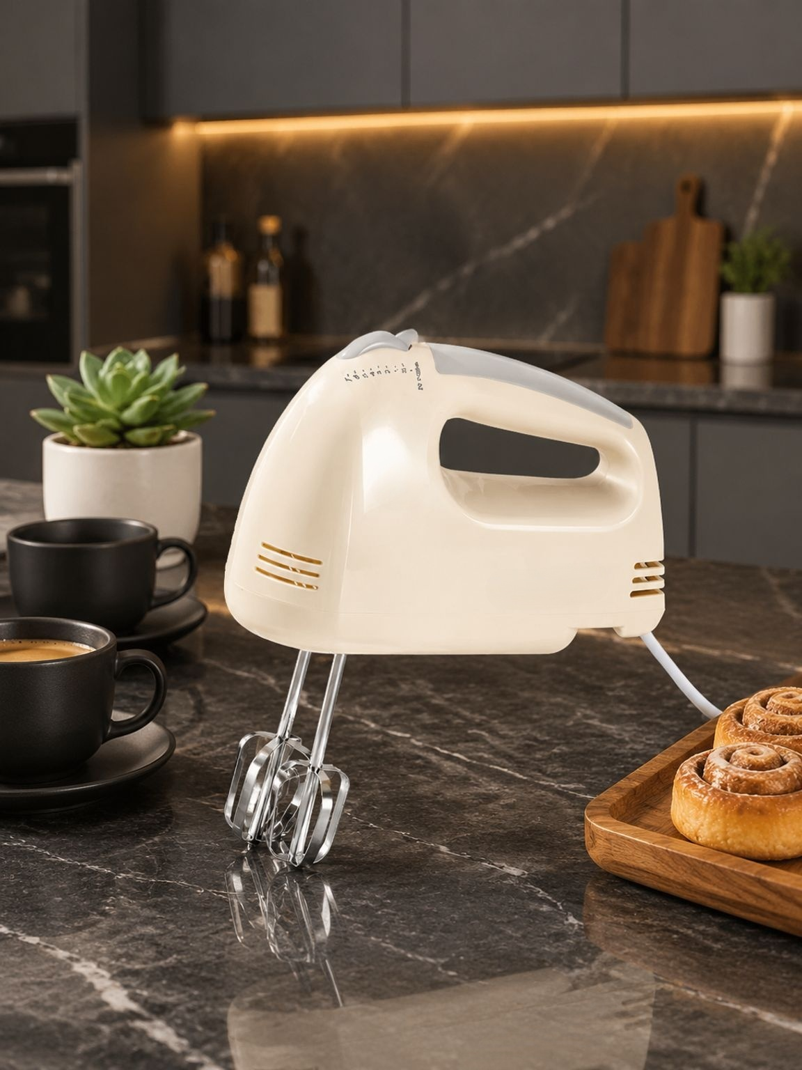 Preparando postres con la batidora de crema portátil