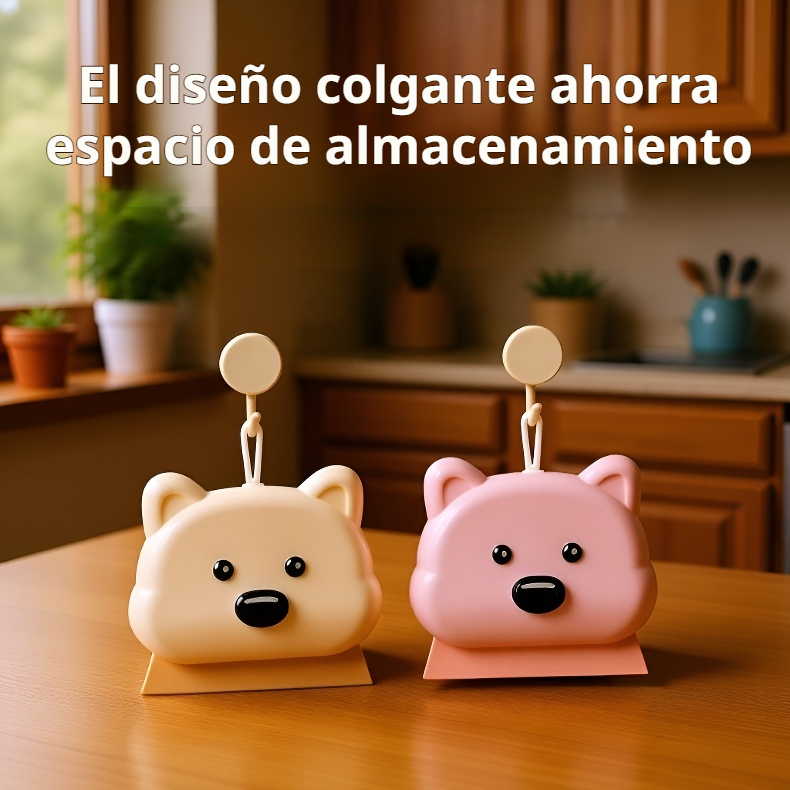 Set de baño cinco en uno con raspador y diseño de cachorro animado