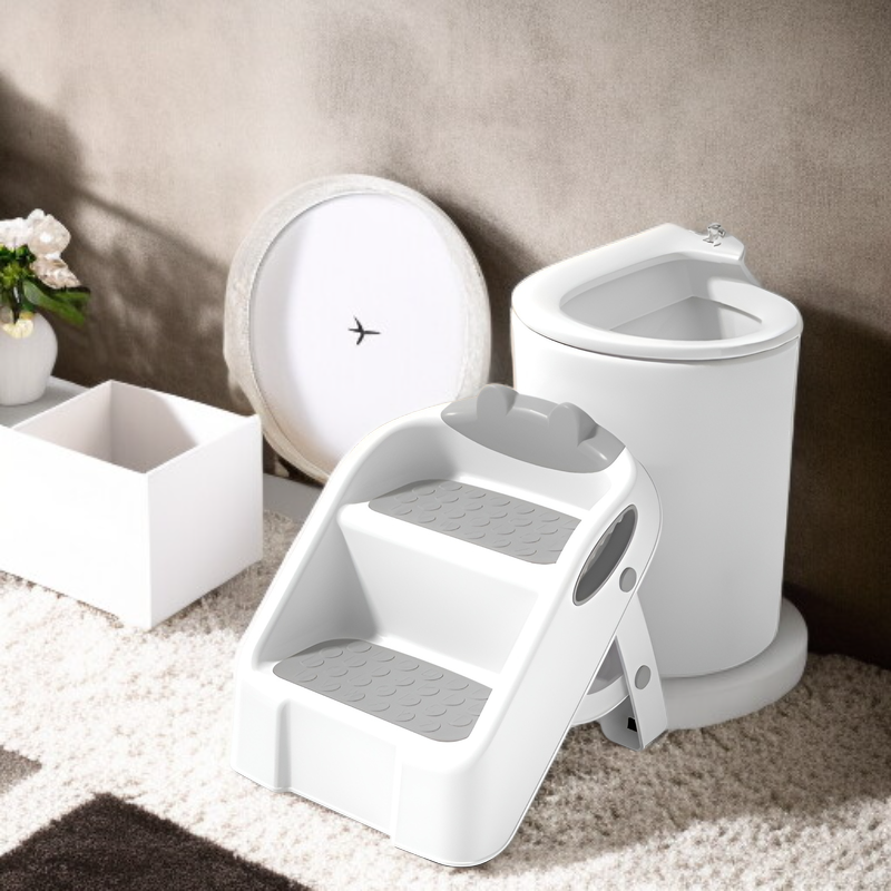 Taburete antideslizante para niños, plegable para baño