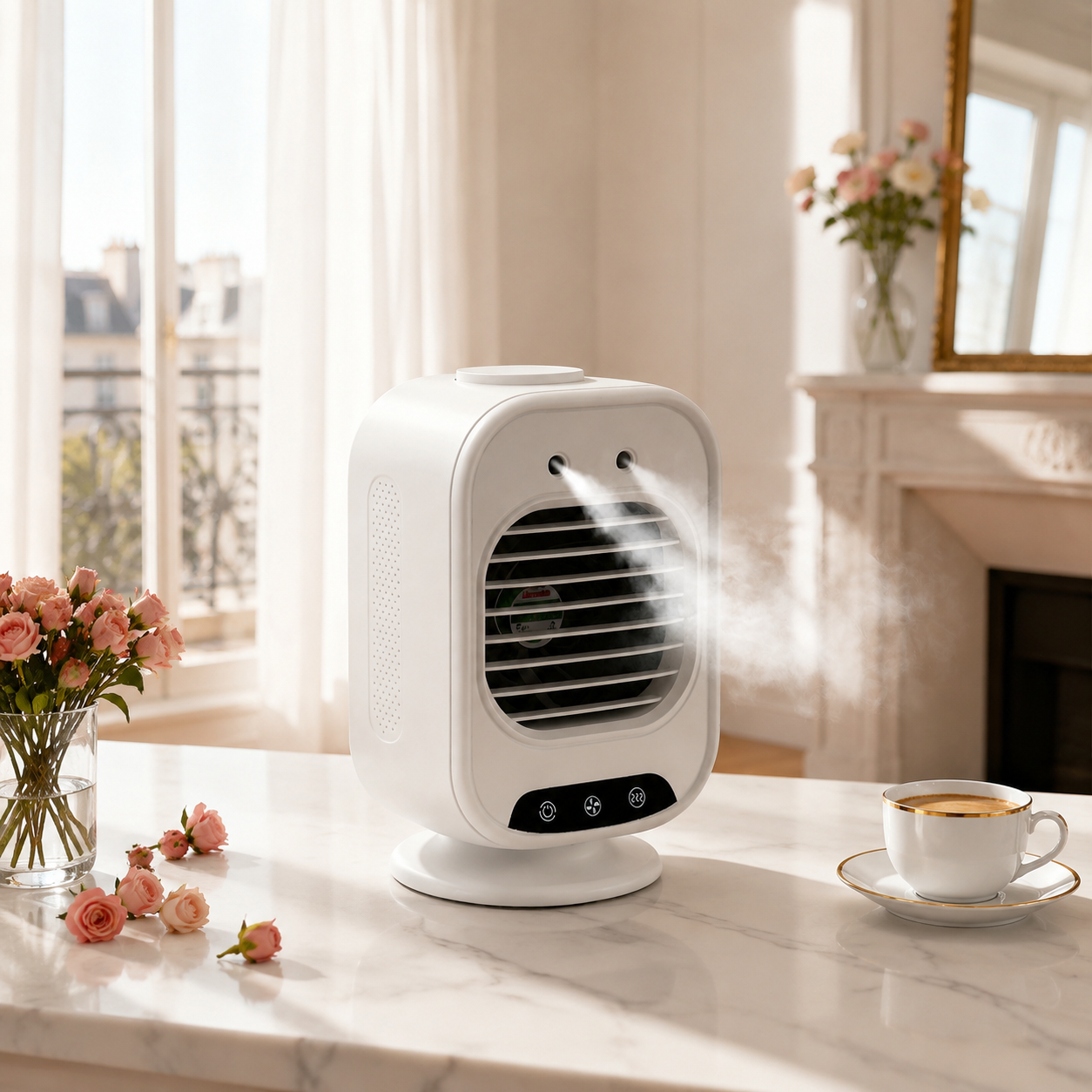 Mini ventilateur climatiseur USB rechargeable, refroidisseur d'air portable pour bureau et dortoir