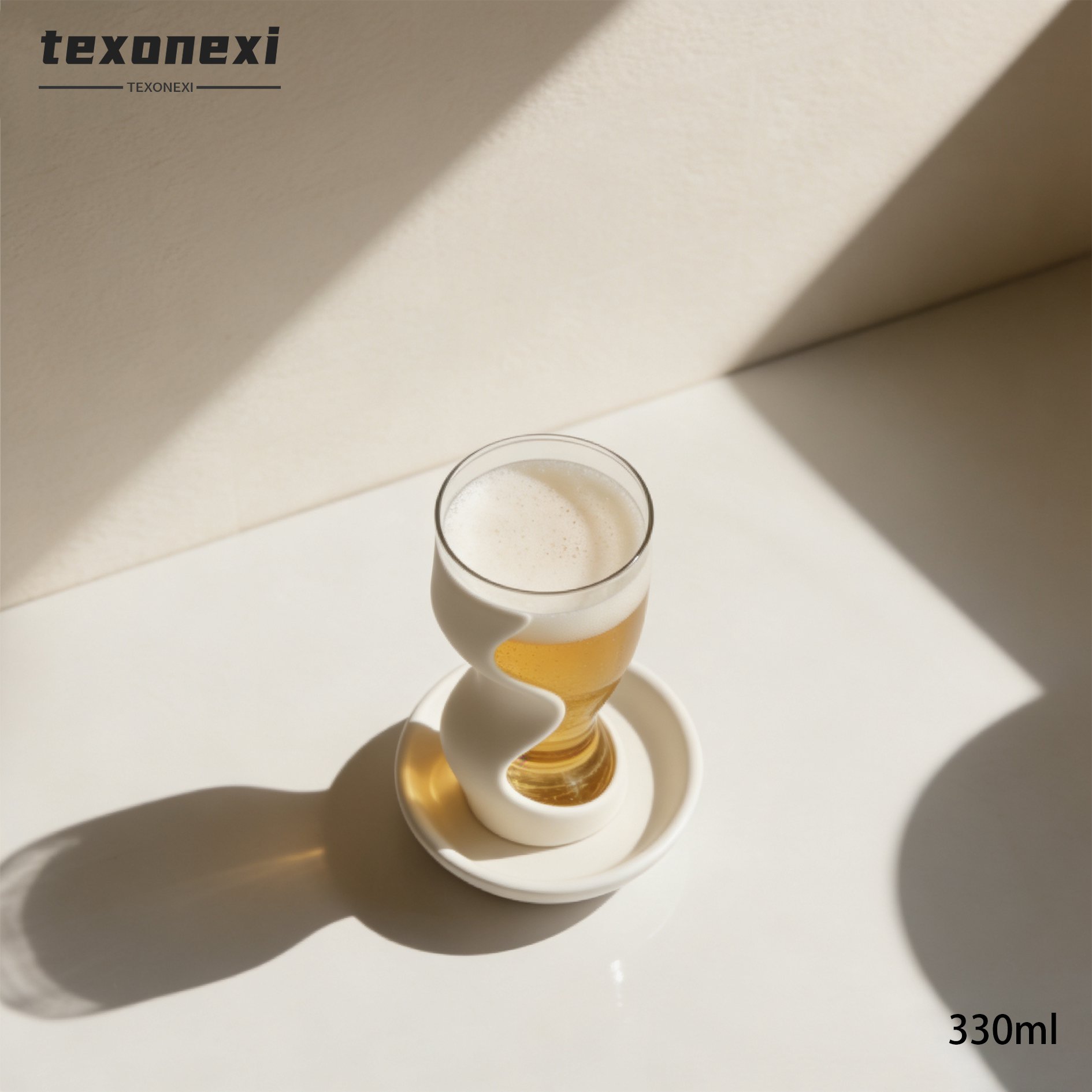 แก้วเบียร์แก้วหนา ดีไซน์ผนังสองชั้น