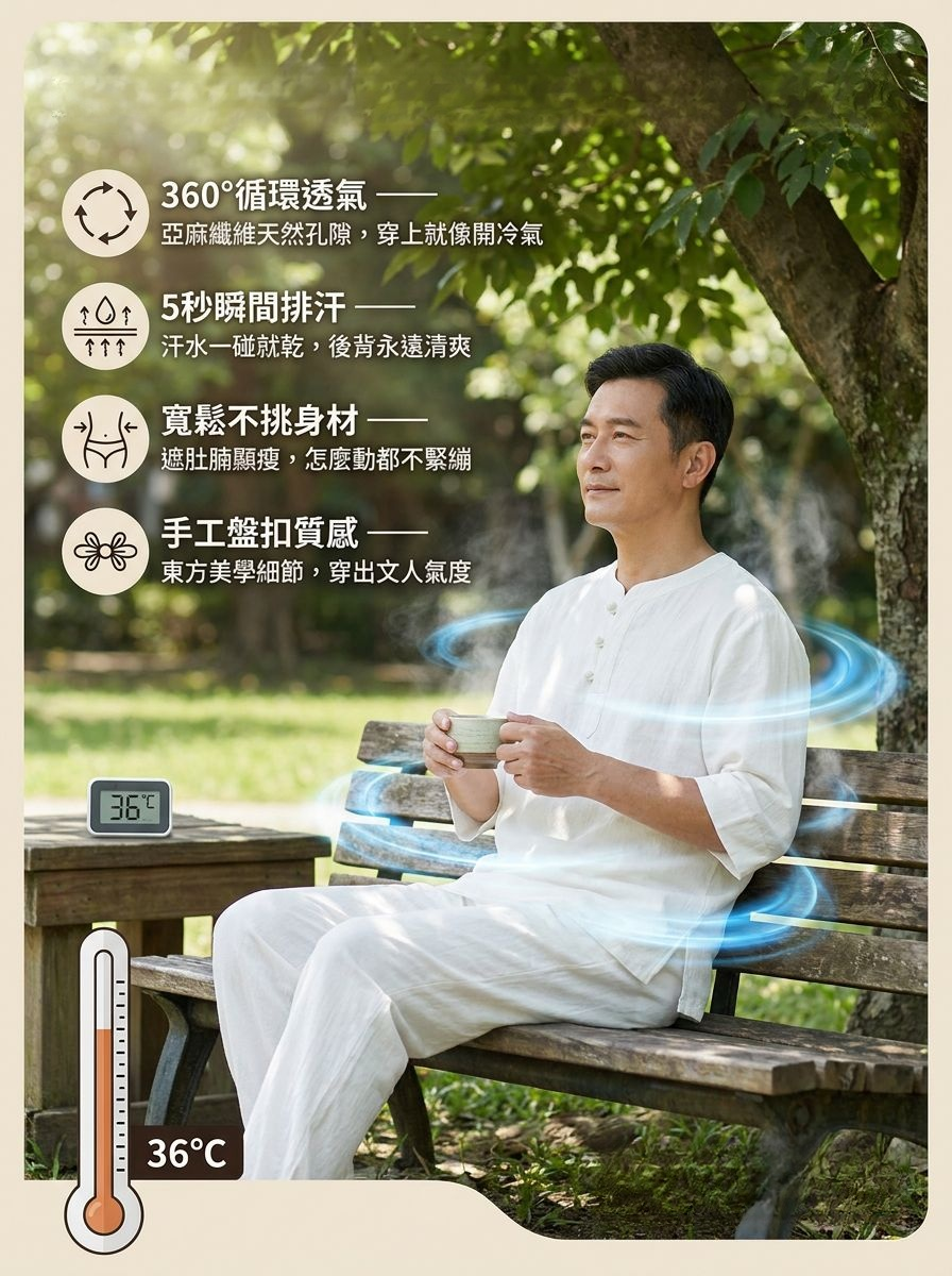 男士復古手工盤扣休閒套裝