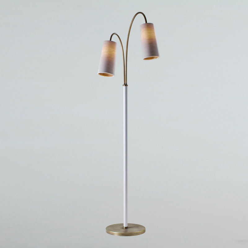 Lámpara de pie moderna de doble cabezal curvo