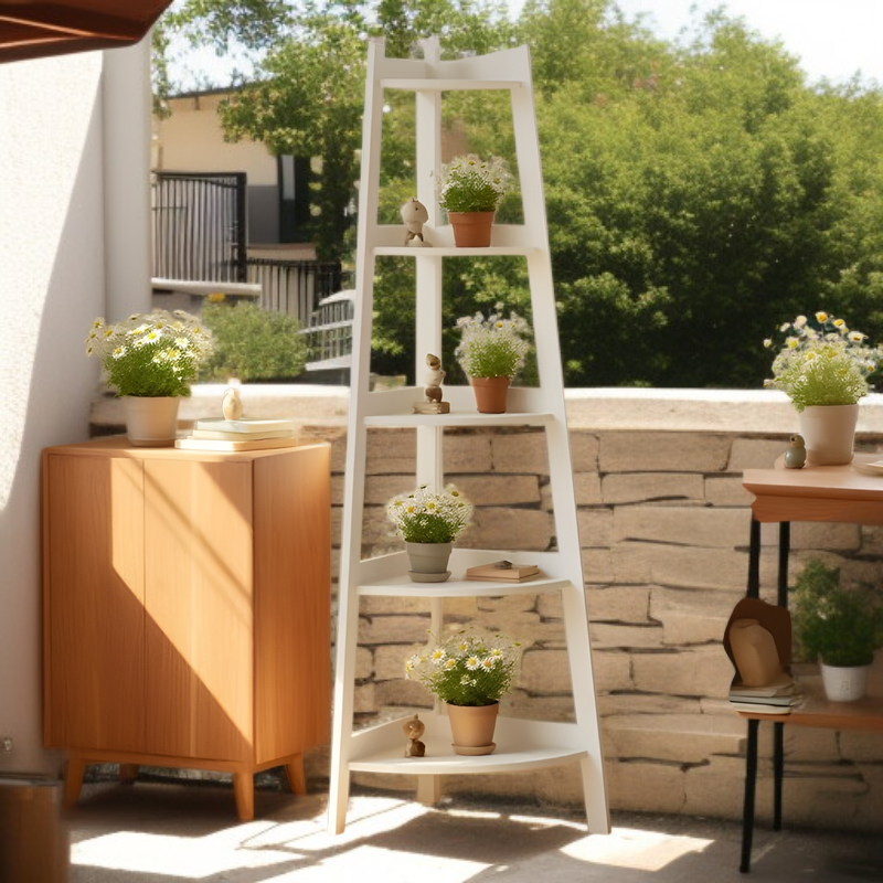 北欧風プラントスタンド、フラワーシェッド、バルコニーフラワーラック、壁コーナー収納ラック、多機能整理収納ラック