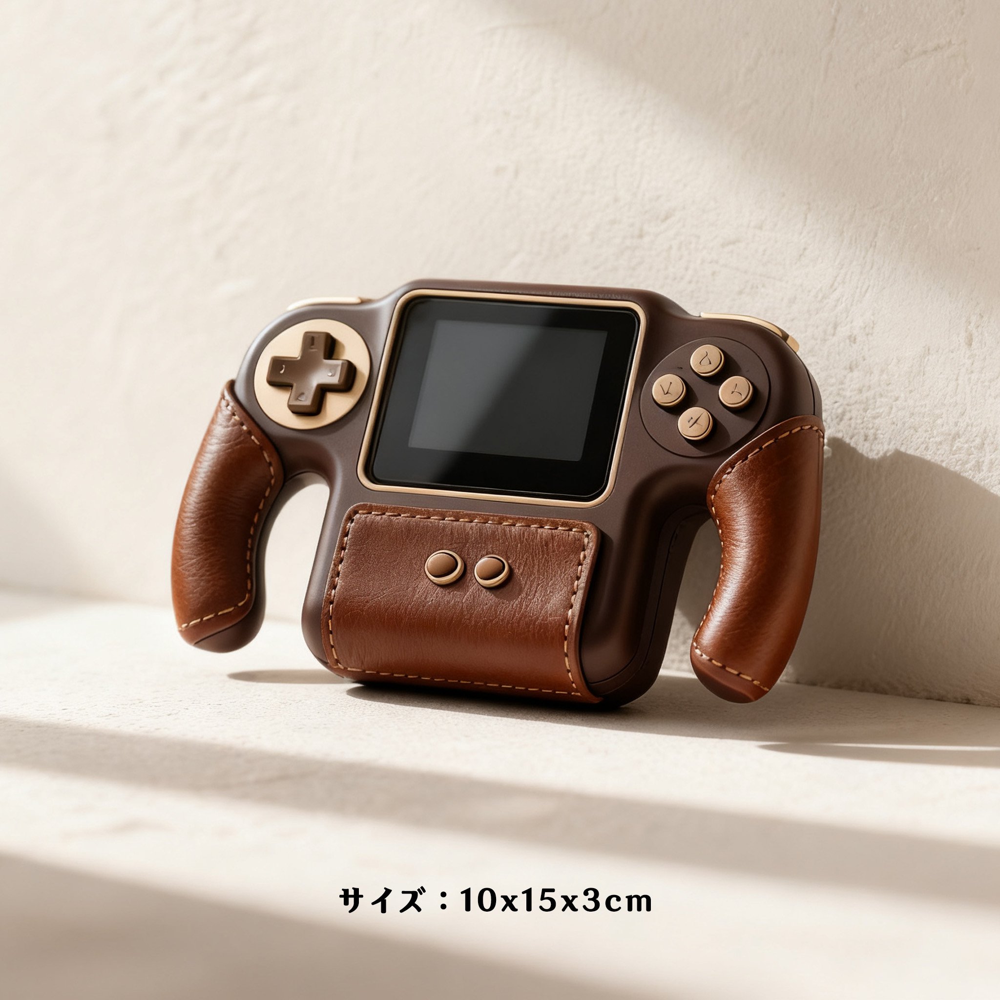 ポータブルゲームパッド手に持つ様子