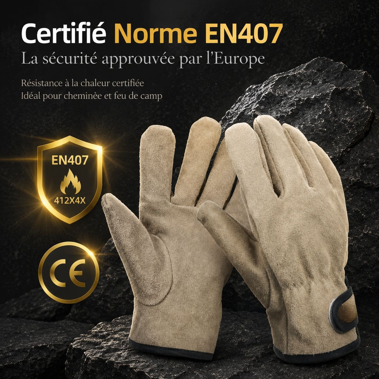 Gants de protection thermique pour barbecue en plein air