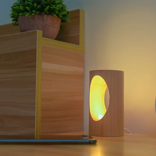 Smart Sensor Solid Wood Night Lamp
