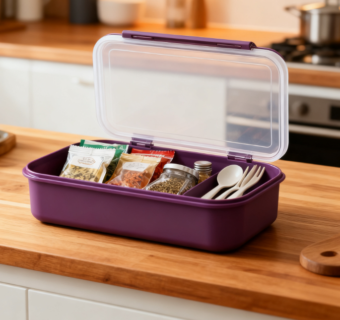  กล่องพลาสติกเก็บอาหารแบบมีฝาปิด (แพ็ค 5 ชิ้น)