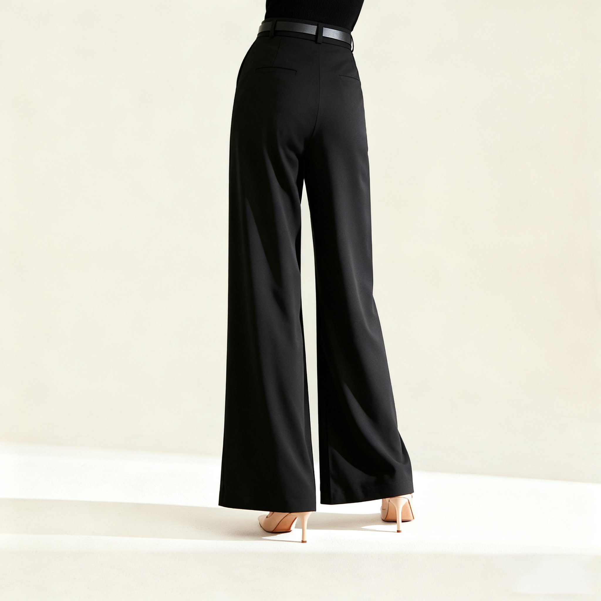 블랙 플레어 와이드 팬츠