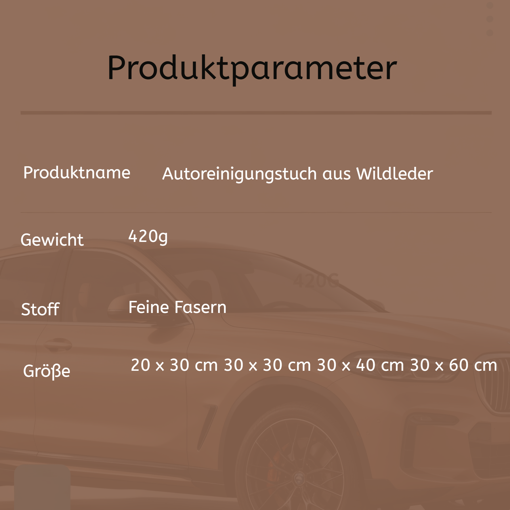 Wildleder Mikrofaser Autowaschtuch