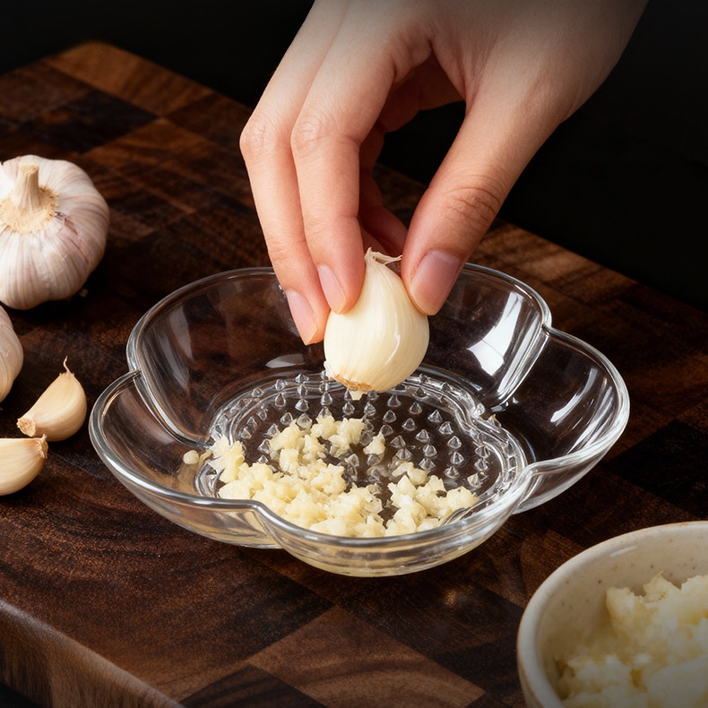 투명 벚꽃 생강 마늘 갈이 접시