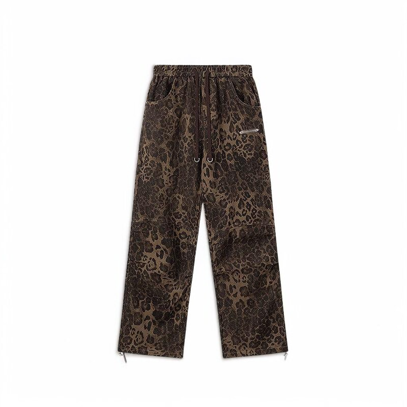 바지 여성 힙합 카고 팬츠 추동 일자 맨투맨 팬츠 캐주얼 팬츠 여자 호피 스트릿 댄스 아메리카 맨투맨