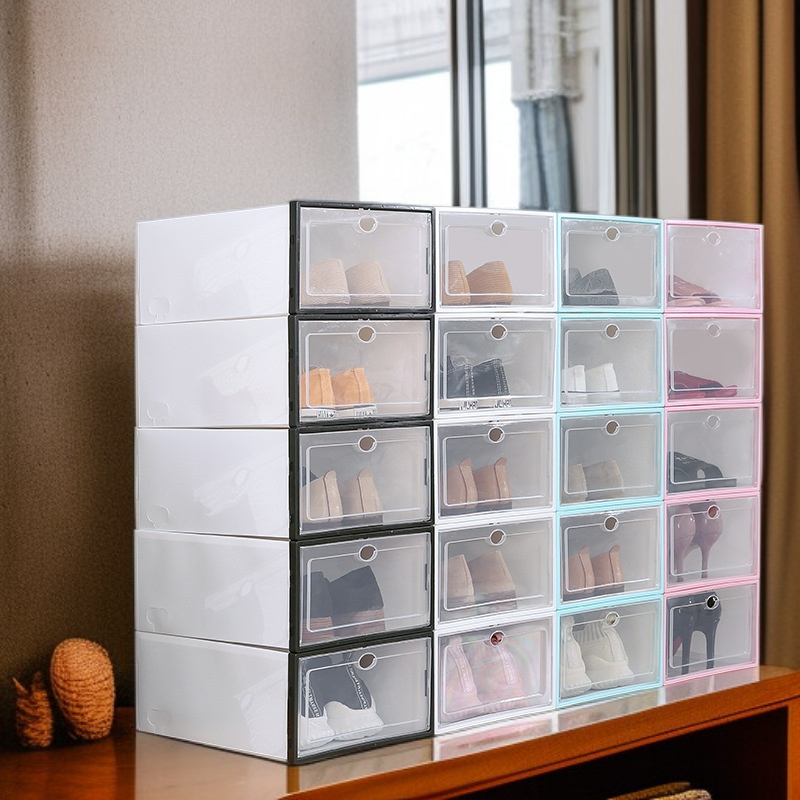 Schuhaufbewahrungsbox aus Kunststoff, mit Deckel und Schubladendesign, für Zuhause