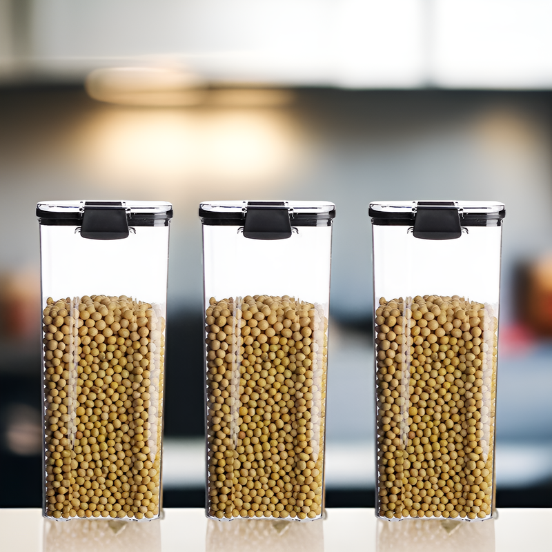 Kitchen Food Grade Transparent Storage Jar Sealed Plastic Grain Organizer Box