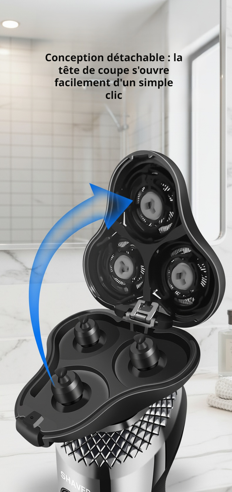 Rasoir électrique avec design ergonomique