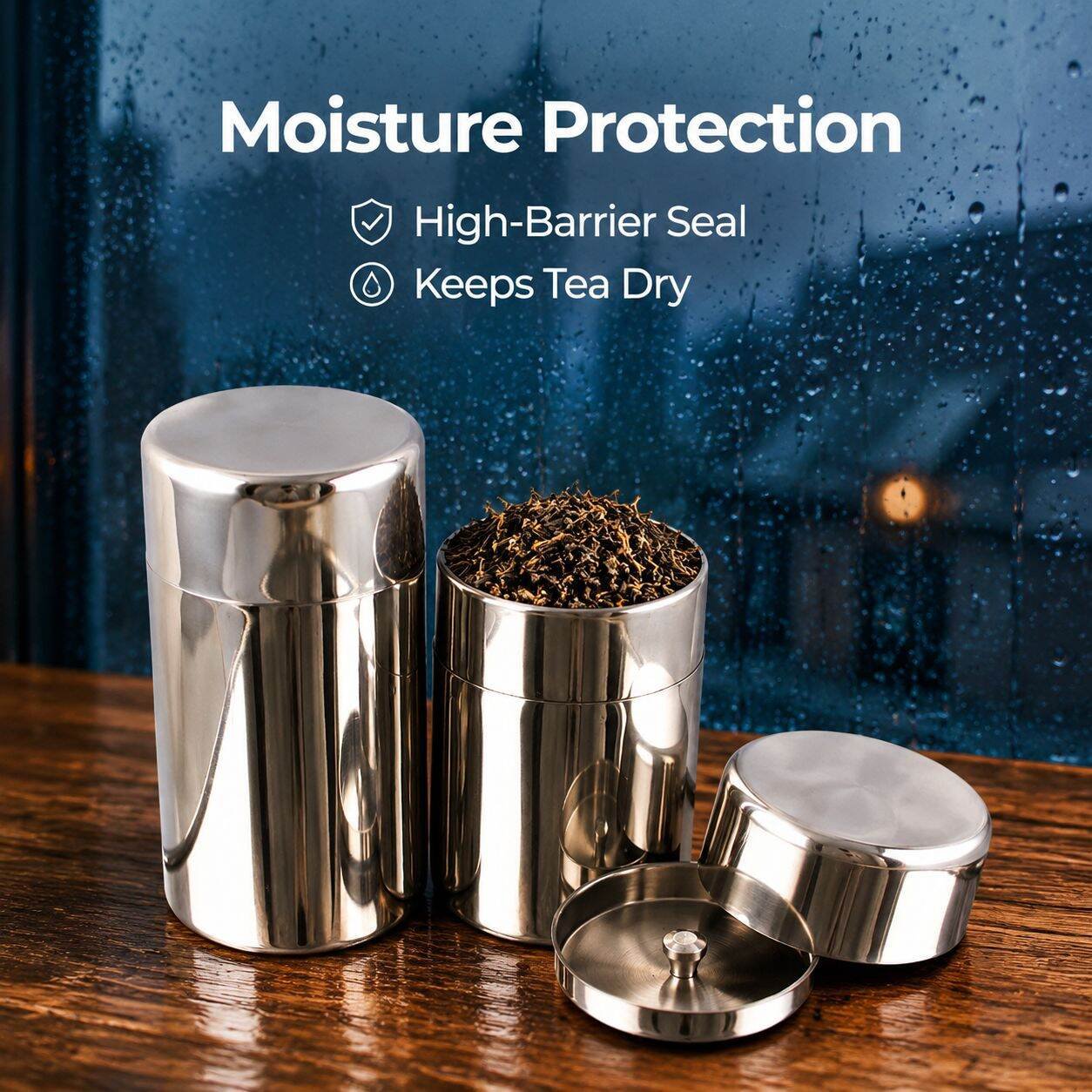 304 Stainless Steel Sealed Storage Jar Portable Tea and Tangerine Peel Canister