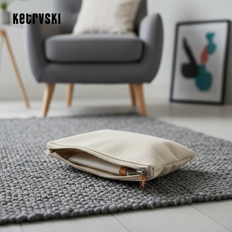 라이트 카키색 수납백