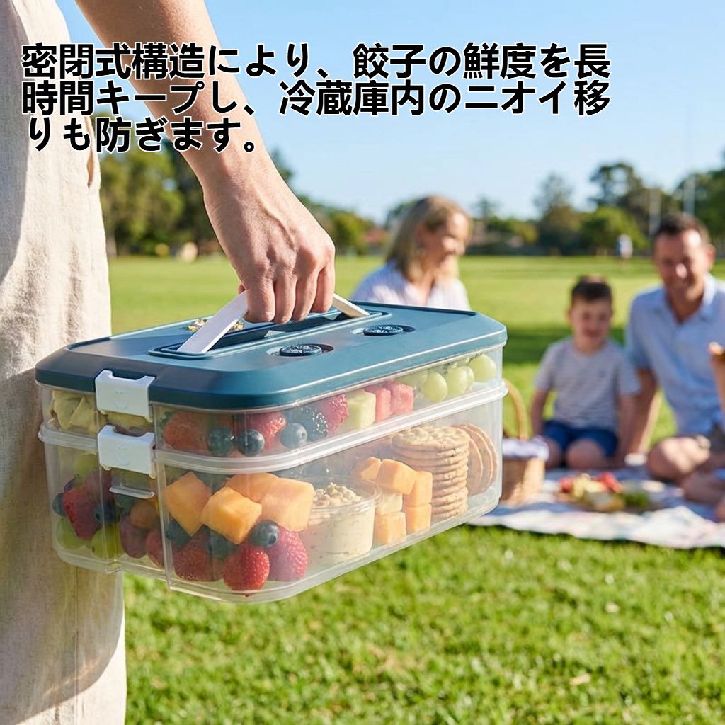 大容量・密閉式 餃子用家庭用保存容器