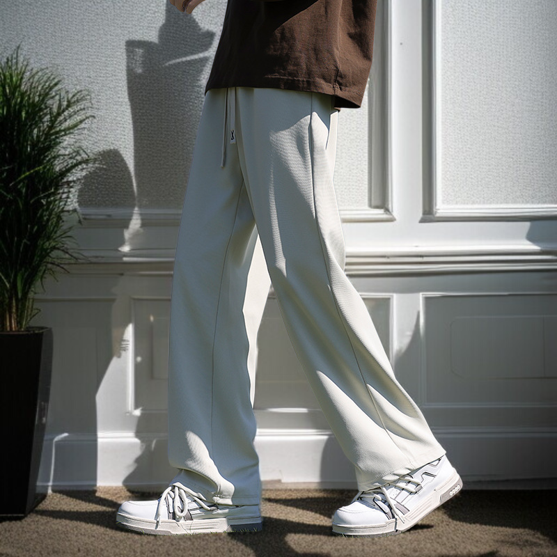 男性用春秋ワイドストレートトレーニングパンツ ストレートパンツ