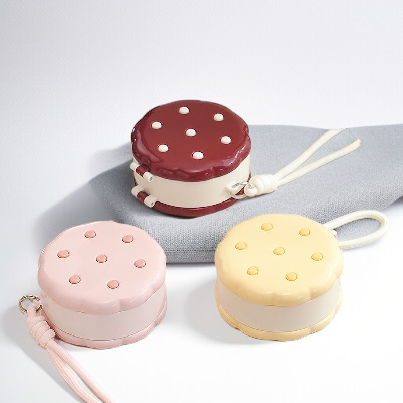 2중 휴대용 파우더 퍼프 주얼리 보관함