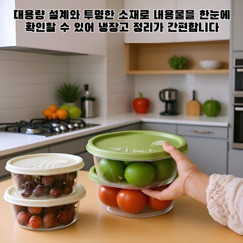 밀폐력이 좋은 대형 투명 냉장고 식품 보관 용기