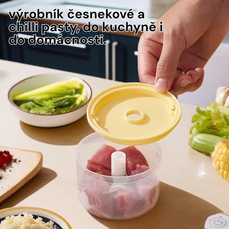 Mini elektrický sekáček na česnek a maso, multifunkční kuchyňský pomocník