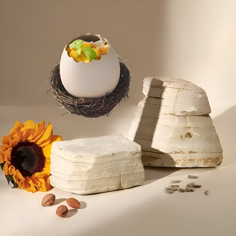 Frosted Eggshell Dried Vines Ceramic Bowl