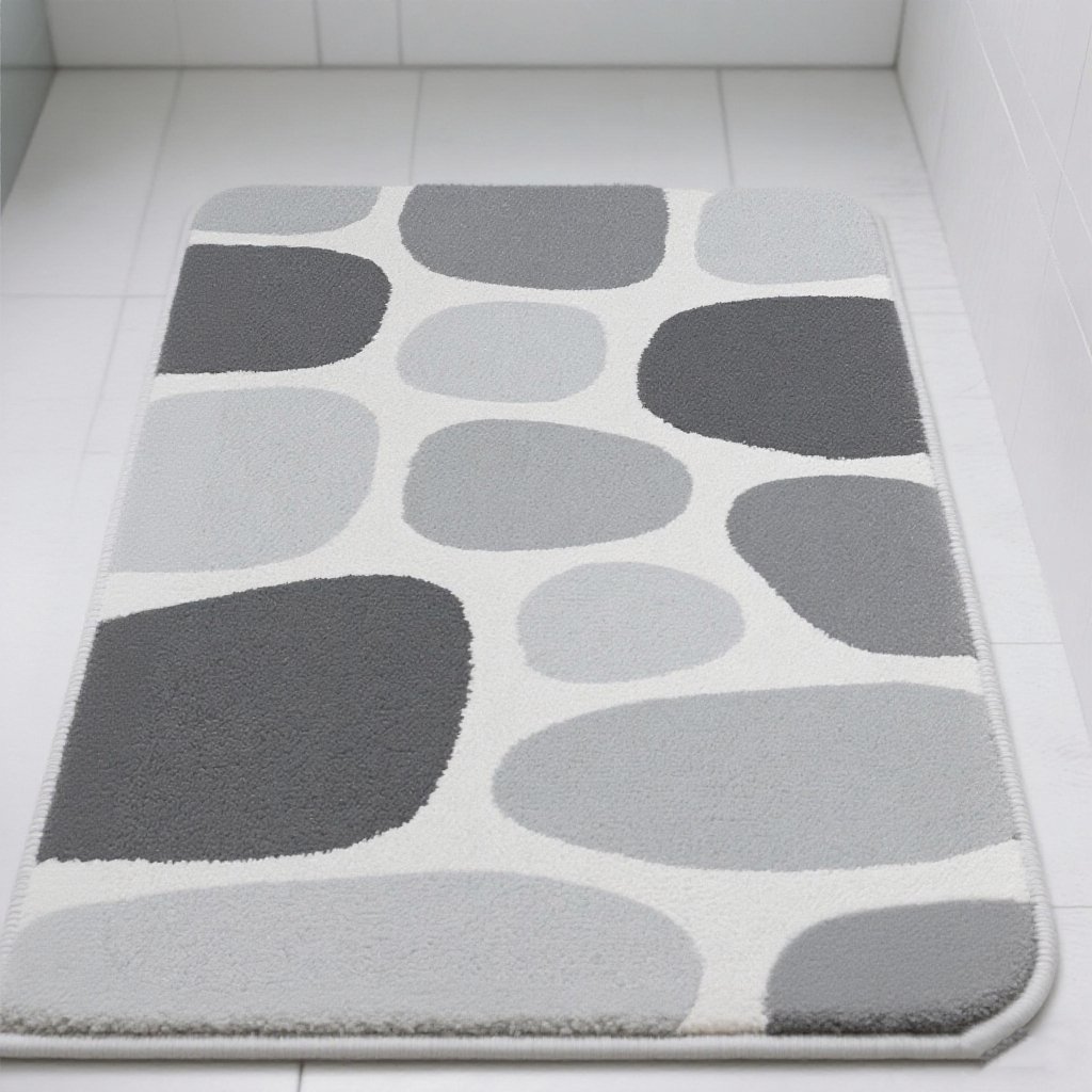 พรมเช็ดเท้าสำหรับห้องน้ำสีเทา (แพ็คคู่)