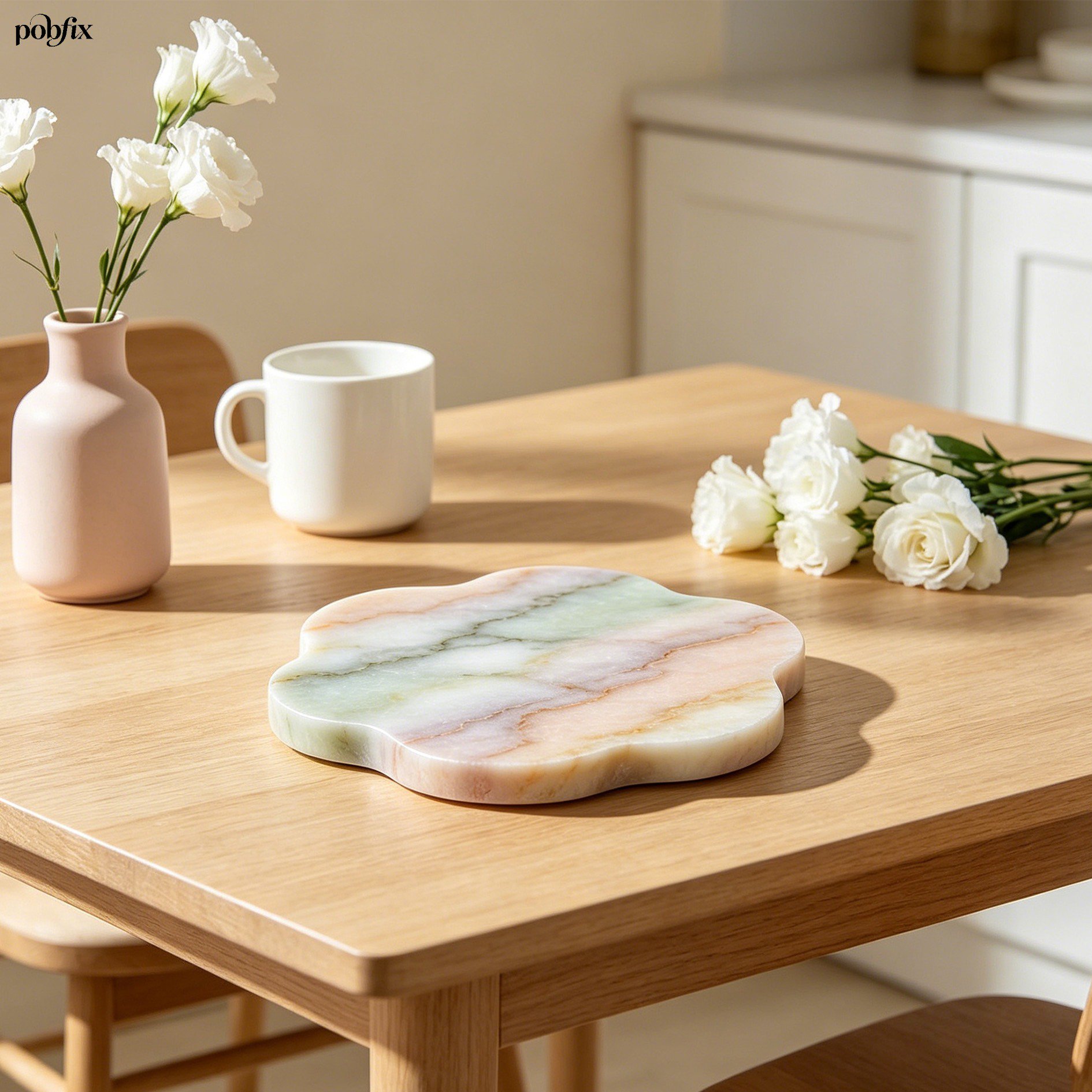 Set Untersetzer aus Naturmarmor (4-teilig)