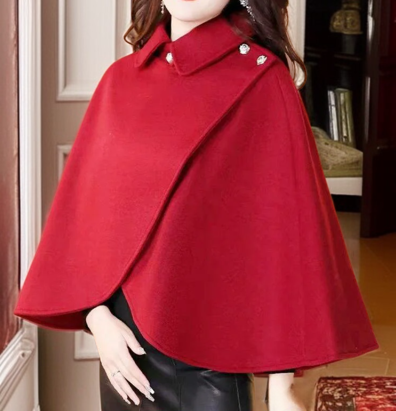 Stylish women's cape shawl with premium wool