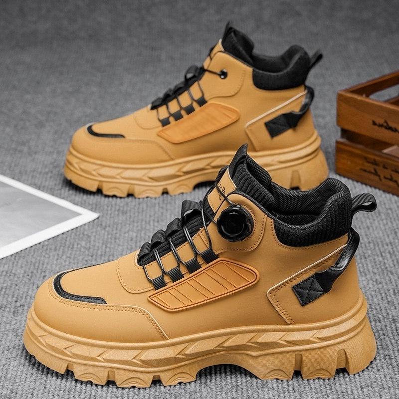 남자 가을 스타일 레이스업 빈티지 워커 부츠