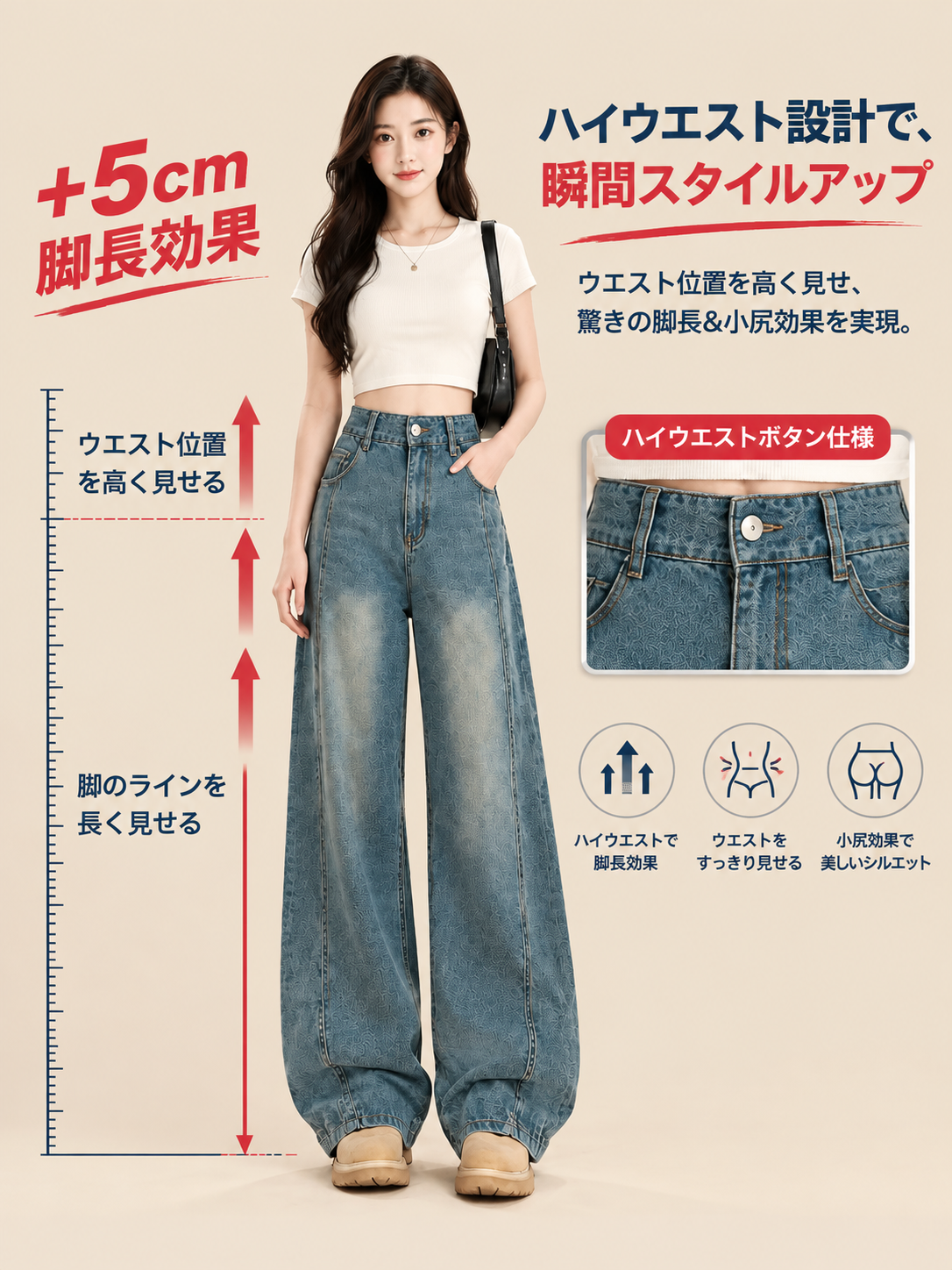 【倉敷・児島】ヴィンテージ風美脚シルエットカーブジーンズ