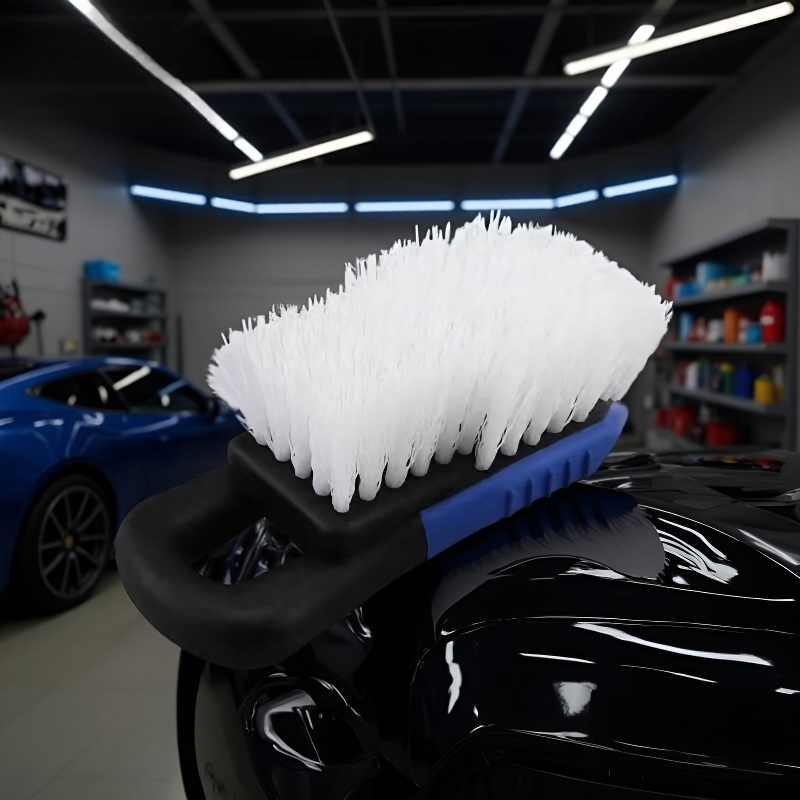 Car Mat and Tire Cleaning Brush - Detailed Cleaning Tool for Carpets, Wheels, and Motorcycles