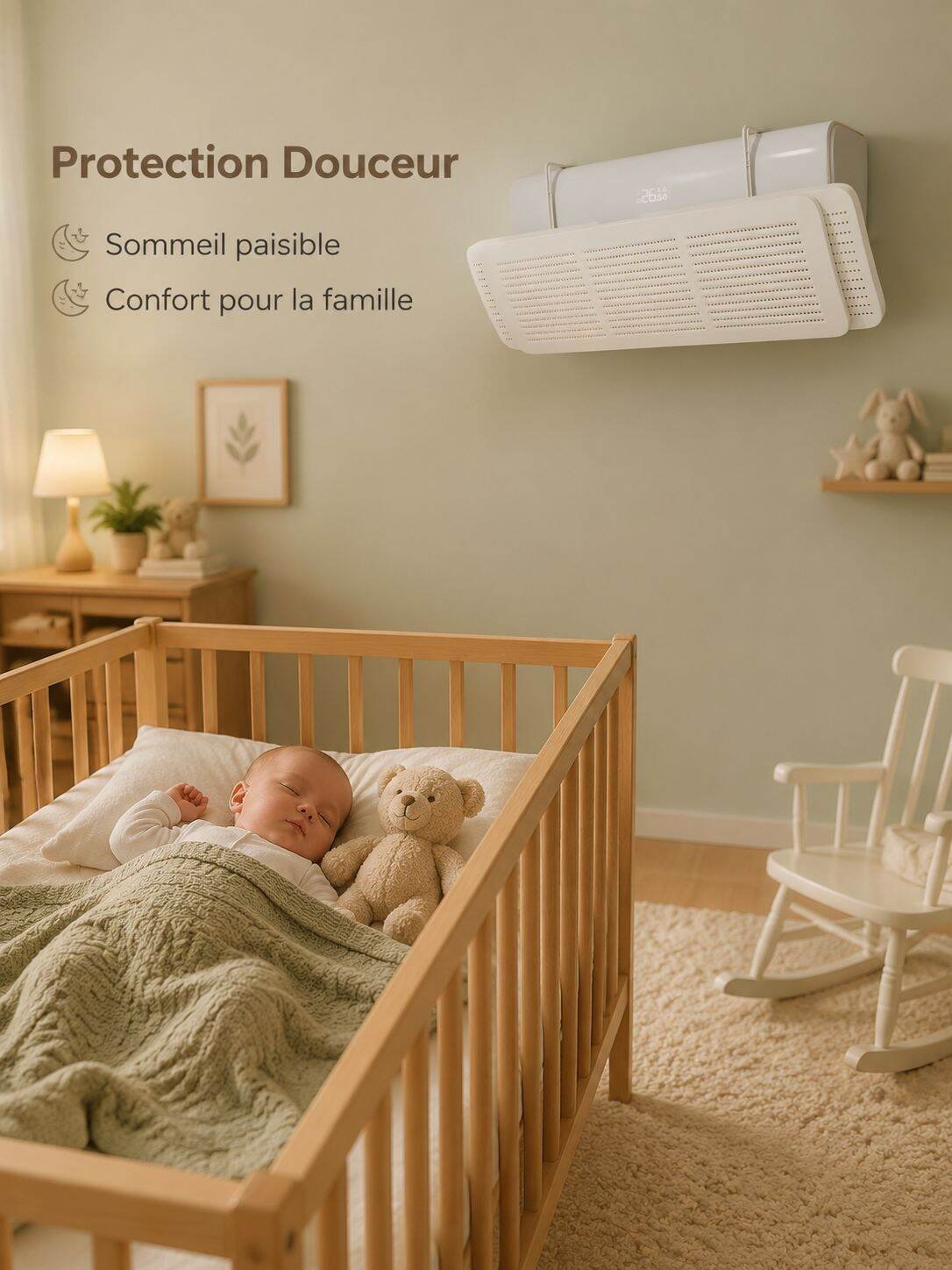Déflecteur d'air de climatisation anti-souffle direct, protection santé, direction réglable