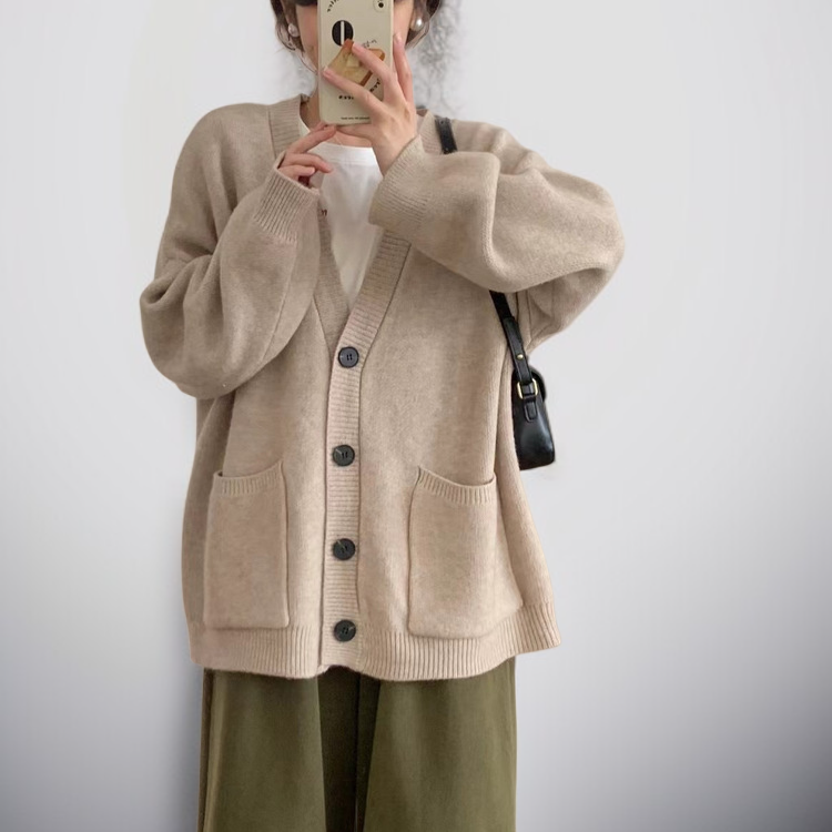 怠惰なスタイルのセータージャケット女性初秋2024新作