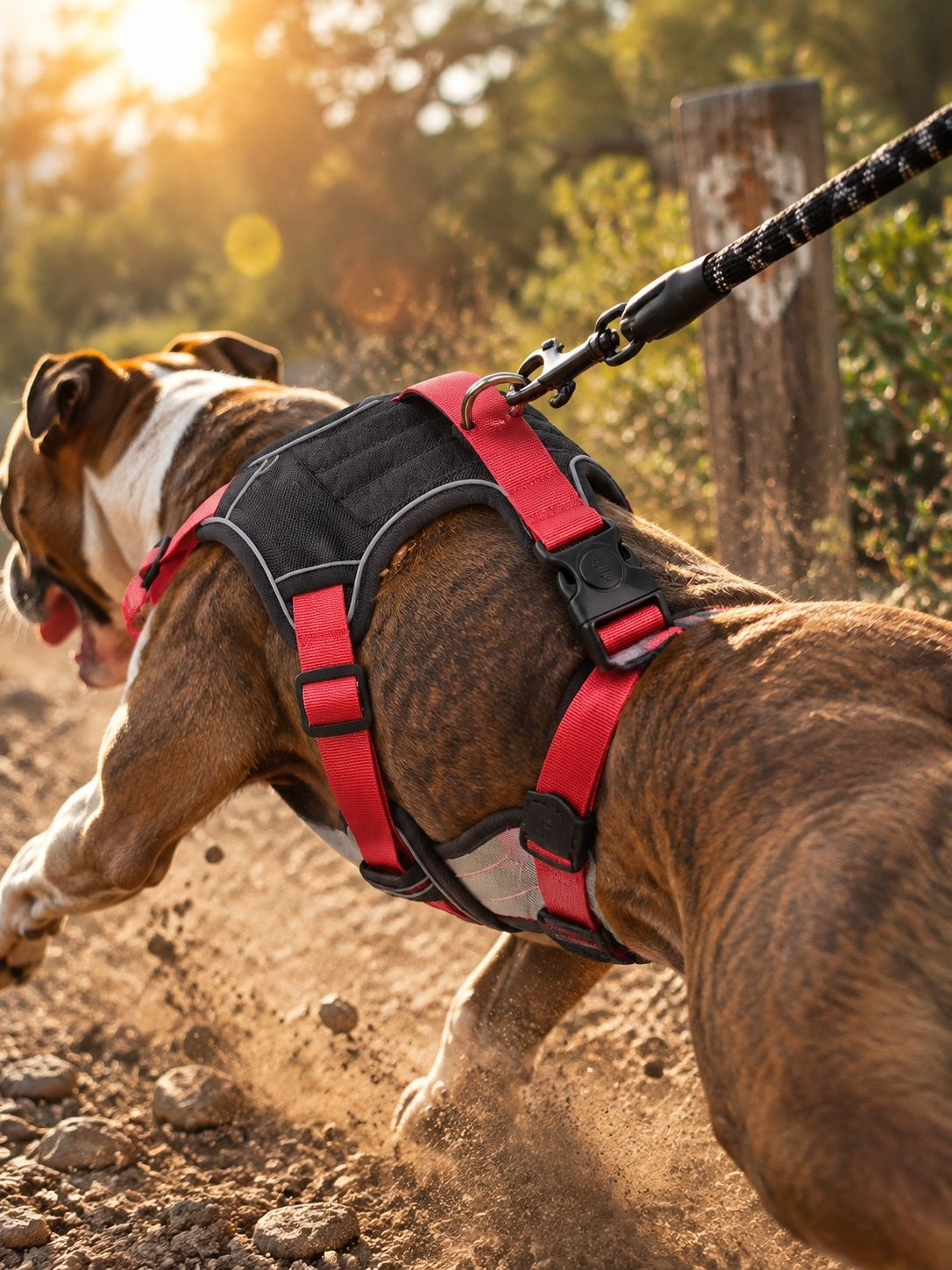 Pechera para perro con correa antitirones