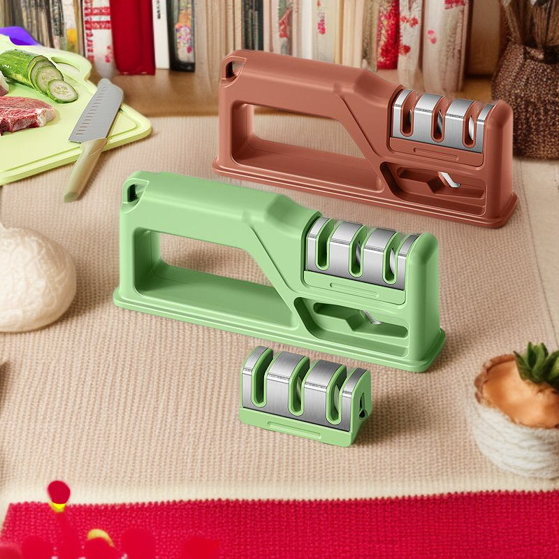 Praktischer und langlebiger Haushalts-Edelstahl-Messerschärfer – Küchengerät mit Schleifstein