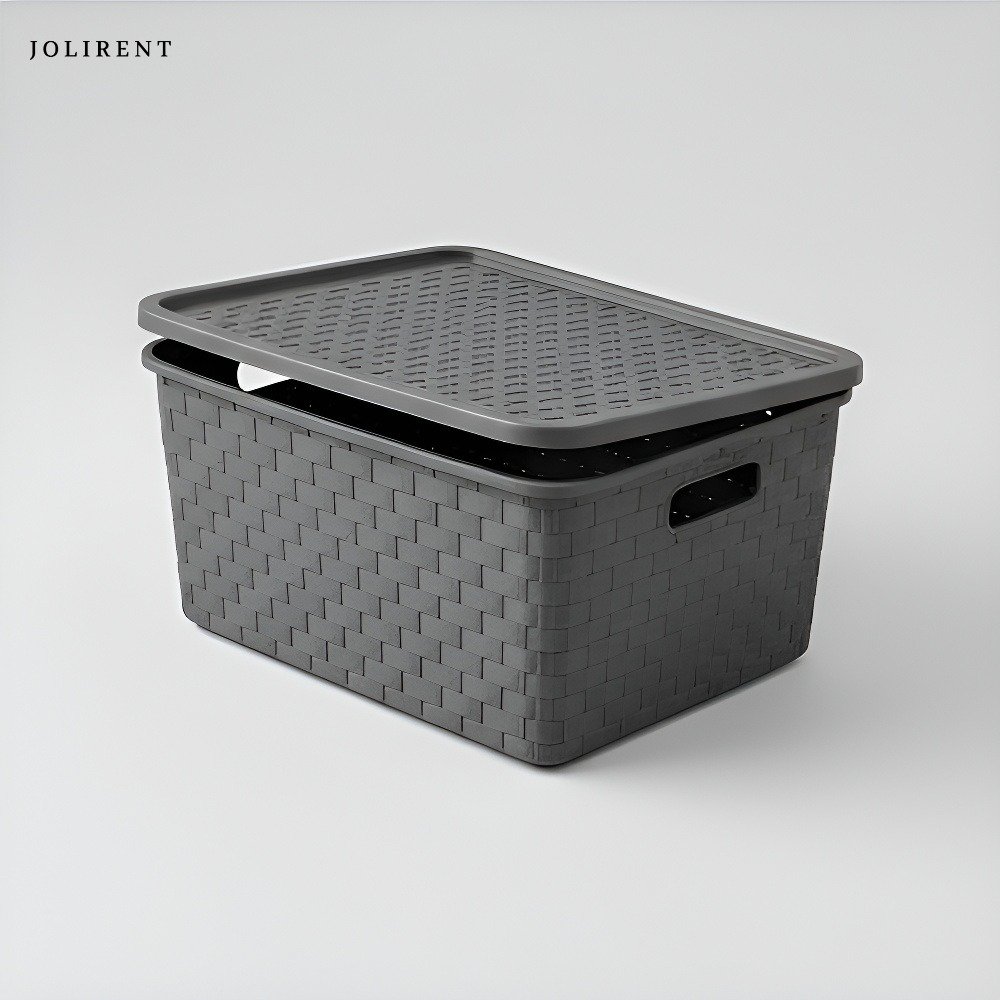 가정용 뚜껑이 있는 보관함 5개 세트 전면 이미지