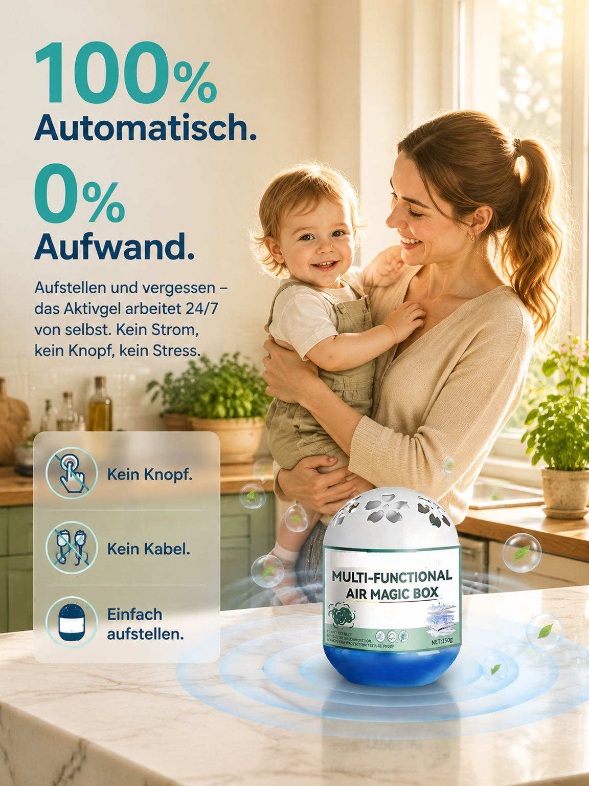 [Kraftvolle Entfernung von 99,9 % des Staubs in Mikrometergröße] Zauberhafte Staubabsaugungsbox