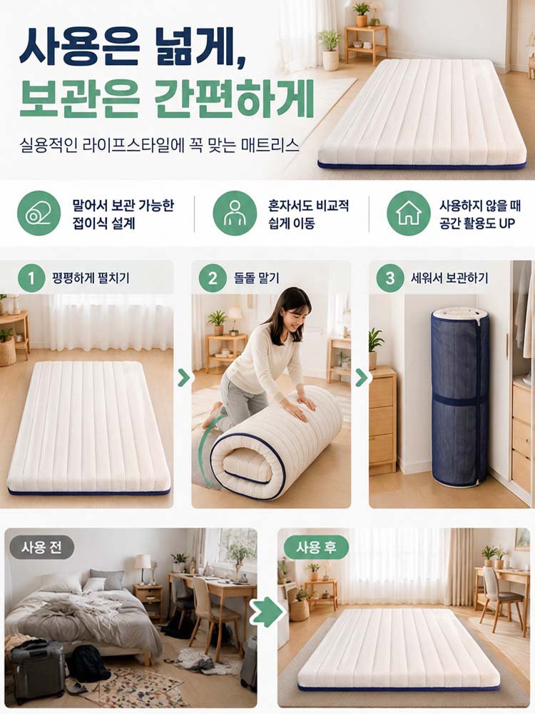 100% 천연 라텍스로 제작되어 인체에 무해하며, 7존 설계로 척추를 편안하게 지지해 드립니다!