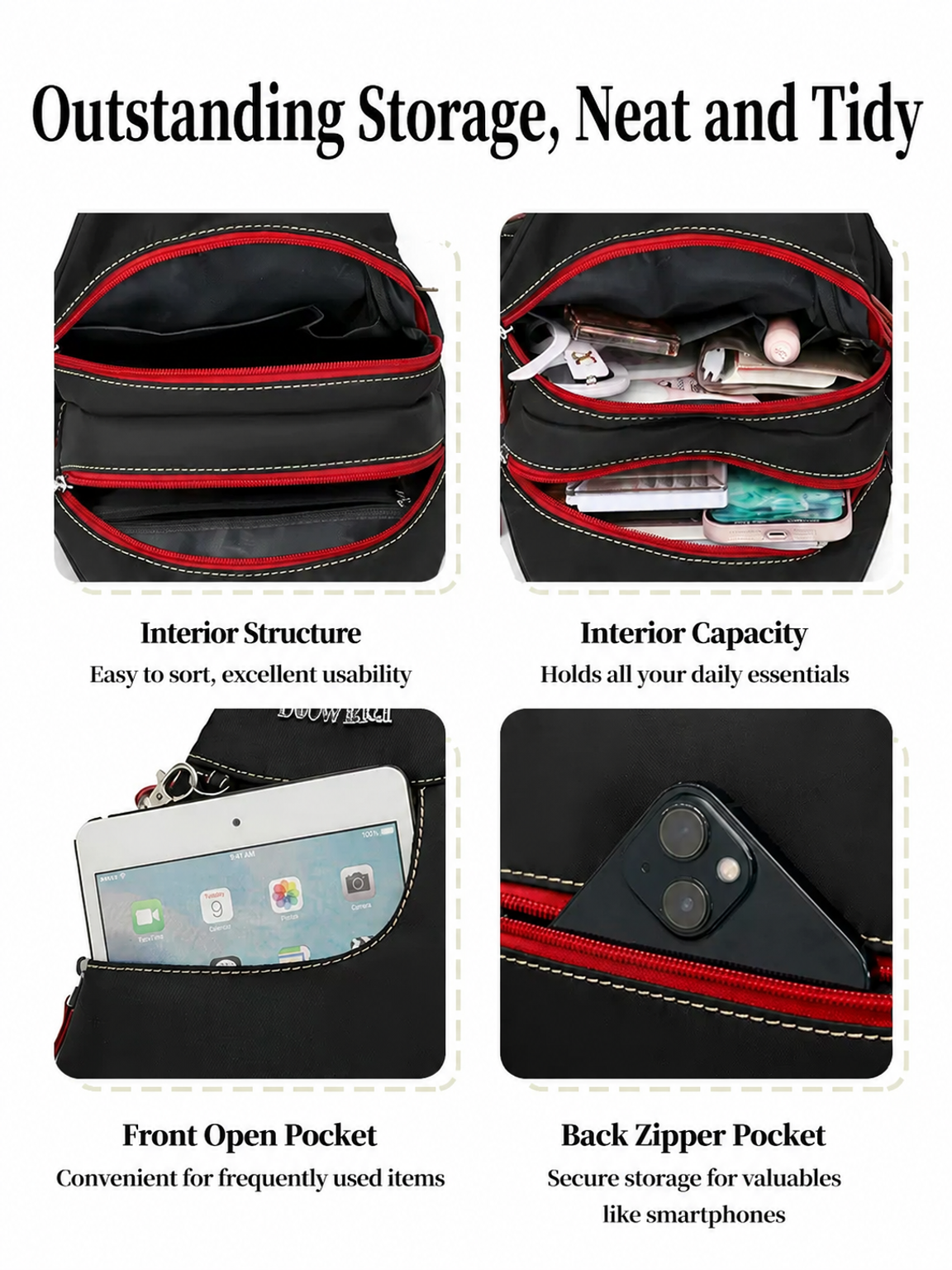 Toray High‑Density Micro‑Fabric 3‑Way Large‑Capacity Casual Bag