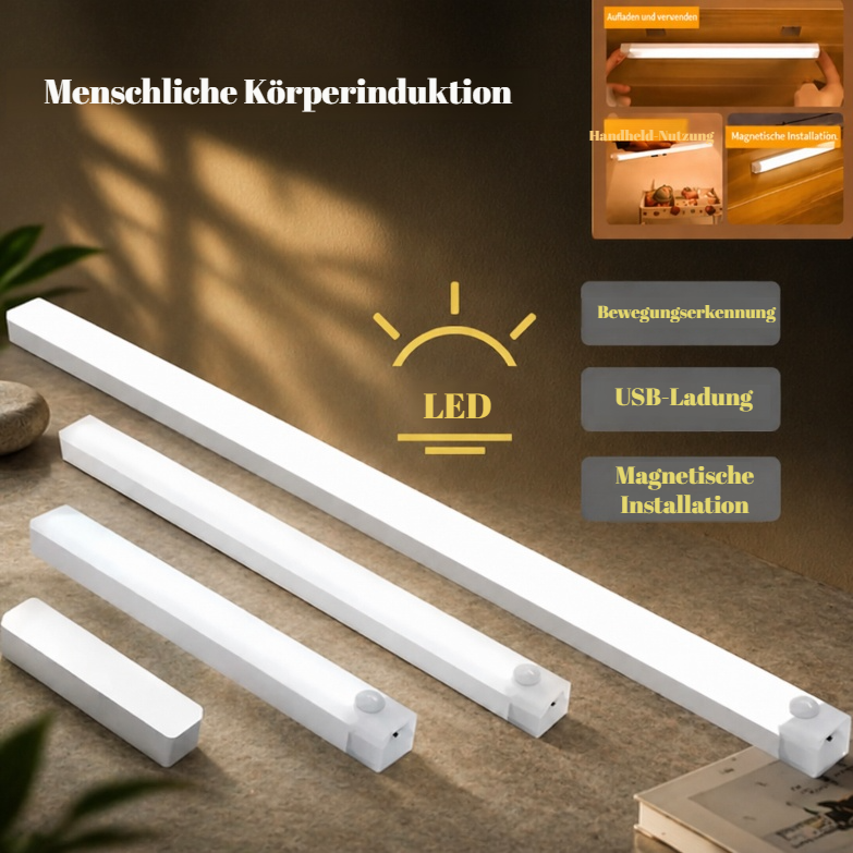 LED Intelligentes Nachtlicht mit Bewegungssensor, magnetisch und kabellos, länglich