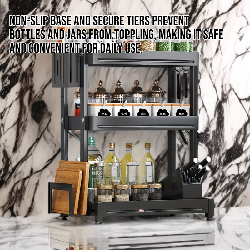 Space-saving spice organizer for kitchen